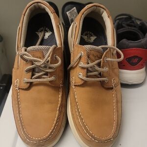 DOCKERS Men's Brown Leather Boat Shoes